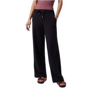 JERSEY KNIT Black Wide Leg Drawstring Pull-On Pants Size XL Excellent Co…